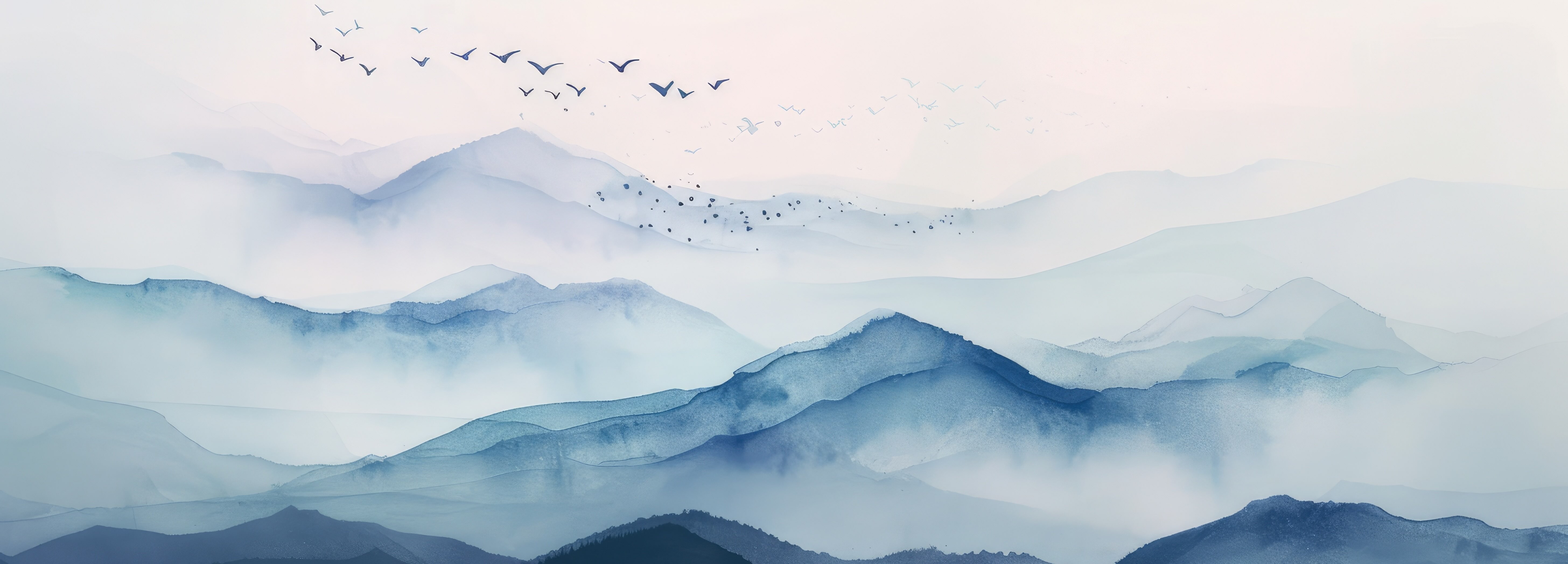 water colour mountains